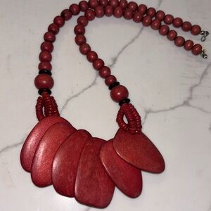 🌈 5 for $10-Red Togua nut necklace